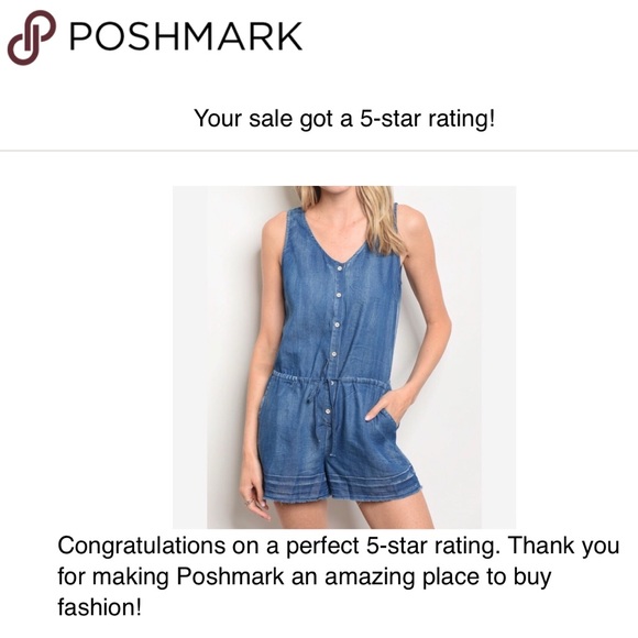 ☀️LAST1️⃣//BLUE CHAMBRAY DENIM ROMPER - Picture 2 of 5